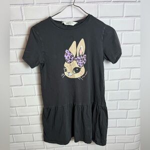 H&M Black and Purple Bunny Graphic dress/size 8-10